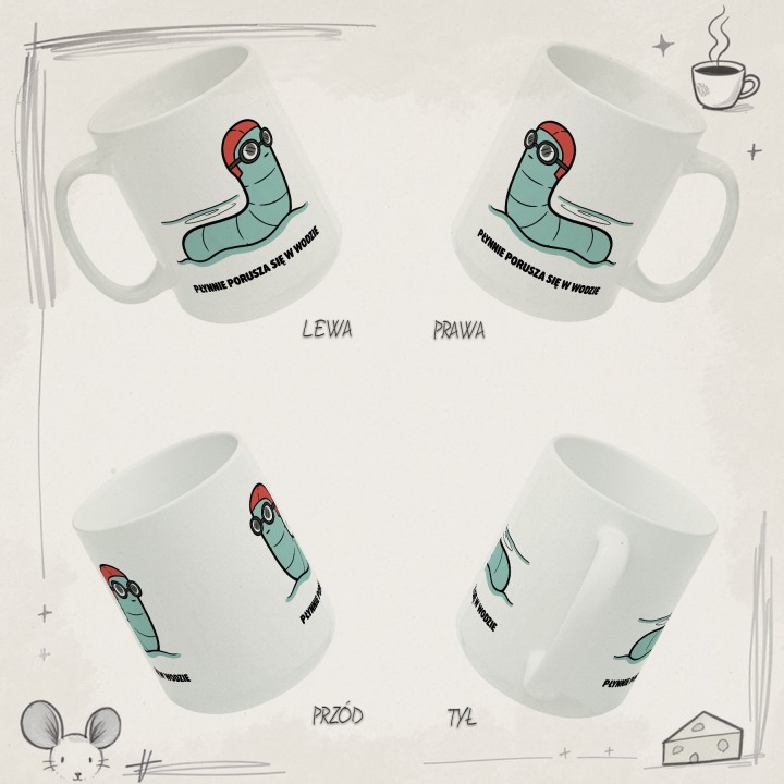 Kubek Płynnie porusza się w wodzie | Typowy Robak dla pływaka