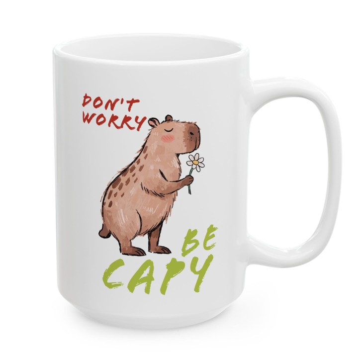 Kubek z kapibarą Don't Worry Be Capy prezent chill