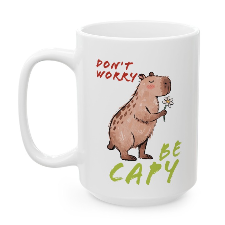 Kubek z kapibarą Don't Worry Be Capy prezent chill