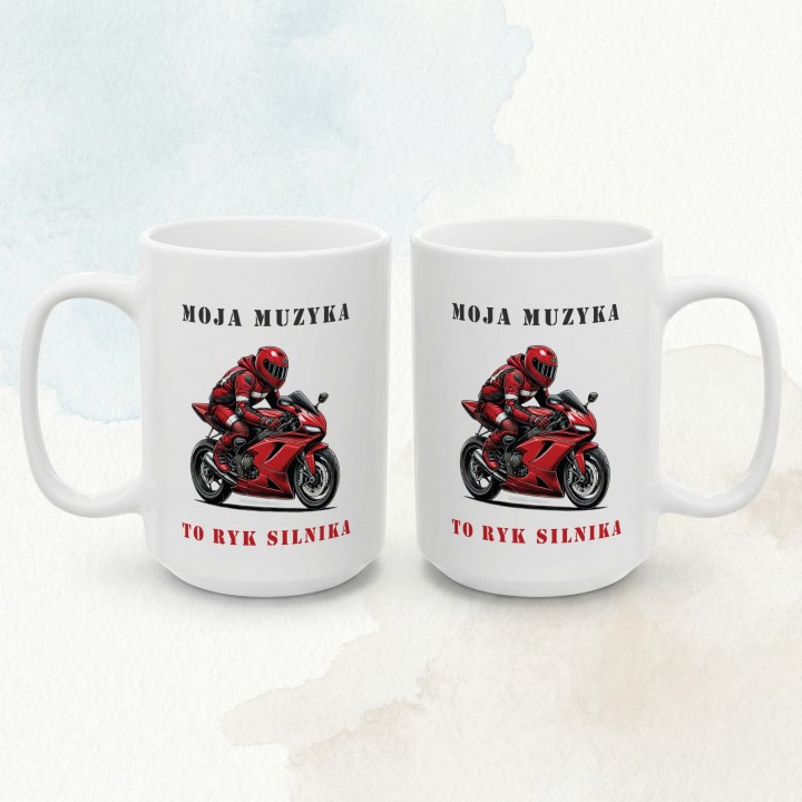 Kubek dla motocyklisty Moja muzyka to ryk silnika prezent dla fana motorów