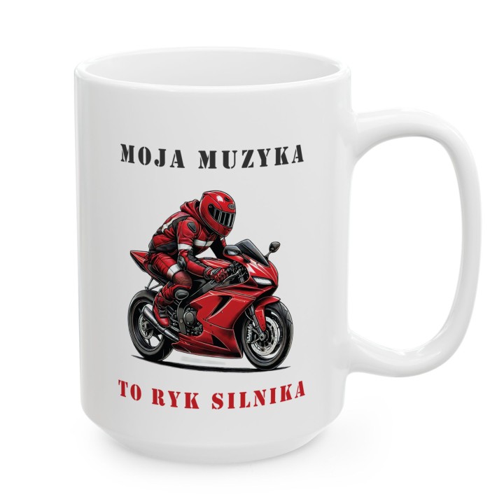 Kubek dla motocyklisty Moja muzyka to ryk silnika prezent dla fana motorów