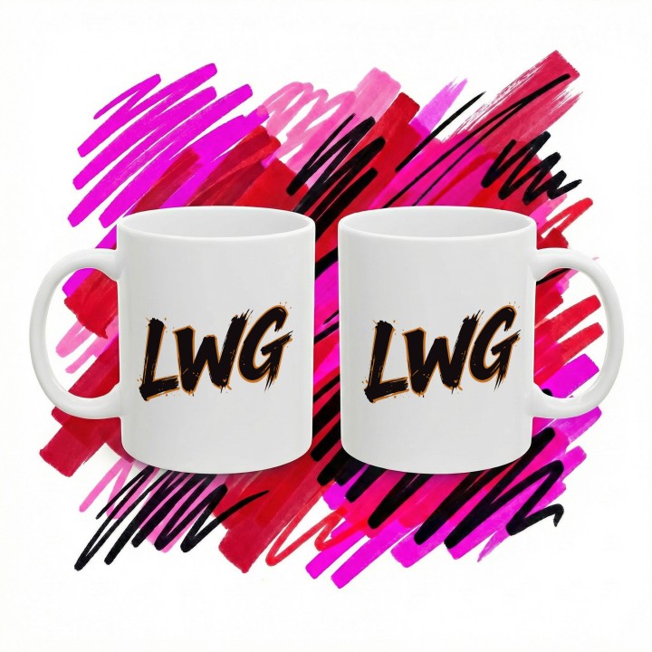 Kubek LWG Lewa w górze pomarańczowy prezent dla motocyklisty