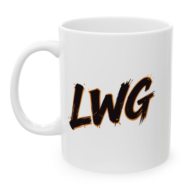 Kubek LWG Lewa w górze pomarańczowy prezent dla motocyklisty