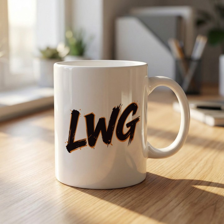 Kubek LWG Lewa w górze pomarańczowy prezent dla motocyklisty