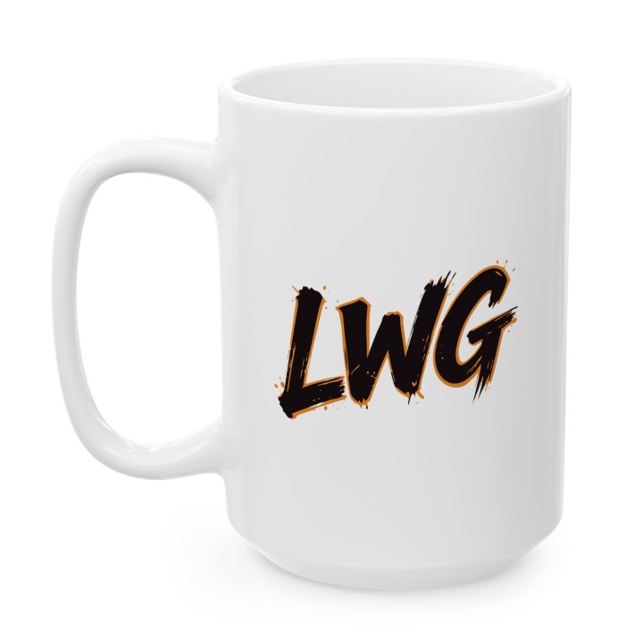 Kubek LWG Lewa w górze pomarańczowy prezent dla motocyklisty