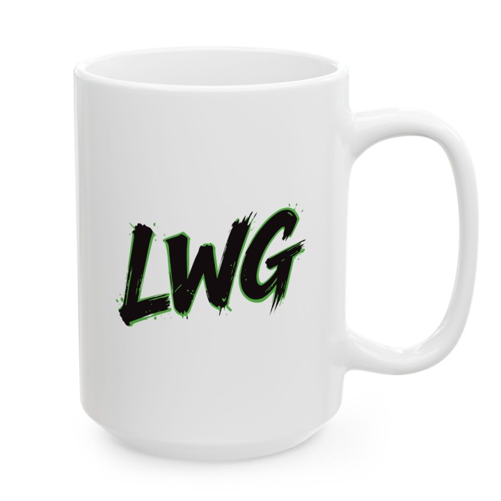 Kubek LWG zielony motocyklowy prezent Lewa w górze