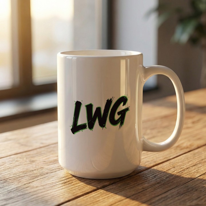 Kubek LWG zielony motocyklowy prezent Lewa w górze