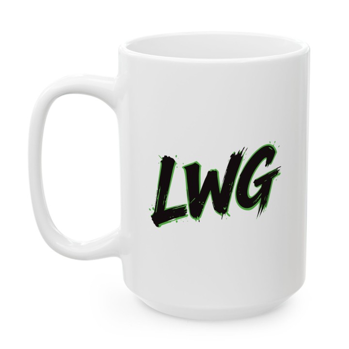 Kubek LWG zielony motocyklowy prezent Lewa w górze