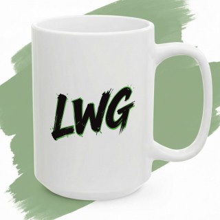 Kubek LWG zielony motocyklowy prezent Lewa w górze