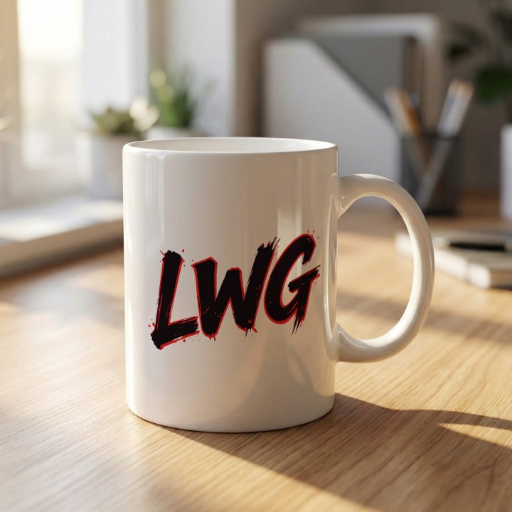 Kubek LWG czerwony prezent dla fana motocykli Lewa w górze