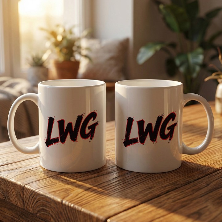 Kubek LWG czerwony prezent dla fana motocykli Lewa w górze