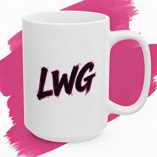 Kubek LWG dla motocyklistki prezent Lewa w górze