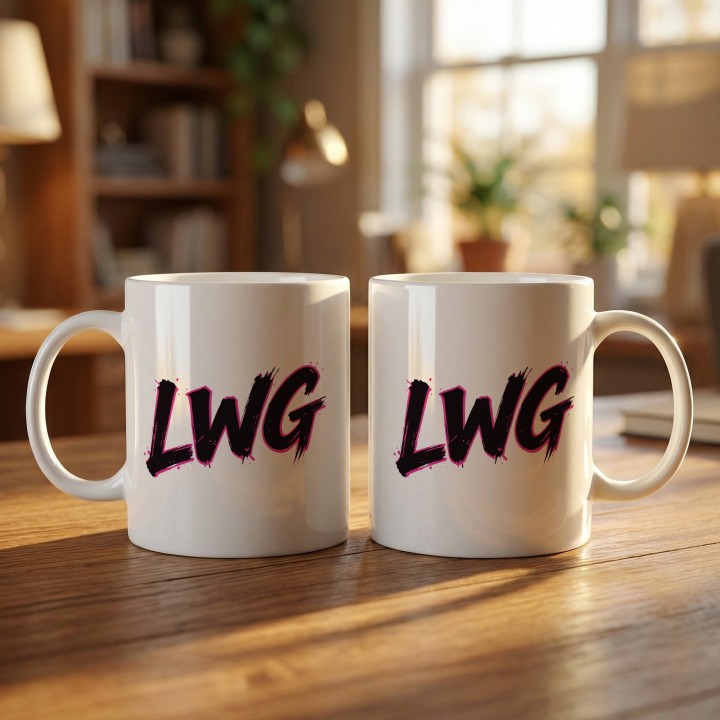 Kubek LWG dla motocyklistki prezent Lewa w górze