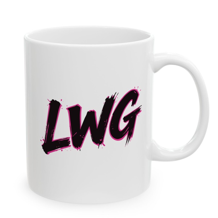 Kubek LWG dla motocyklistki prezent Lewa w górze
