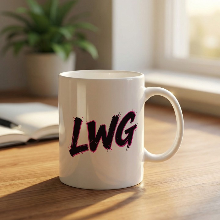 Kubek LWG dla motocyklistki prezent Lewa w górze