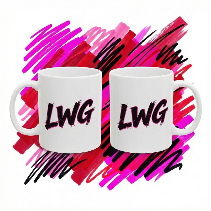 Kubek LWG dla motocyklistki prezent Lewa w górze