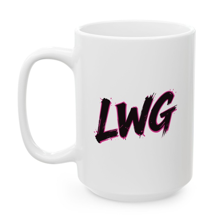 Kubek LWG dla motocyklistki prezent Lewa w górze