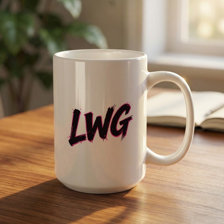 Kubek LWG dla motocyklistki prezent Lewa w górze