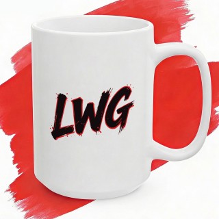 Kubek LWG czerwony prezent dla fana motocykli Lewa w górze