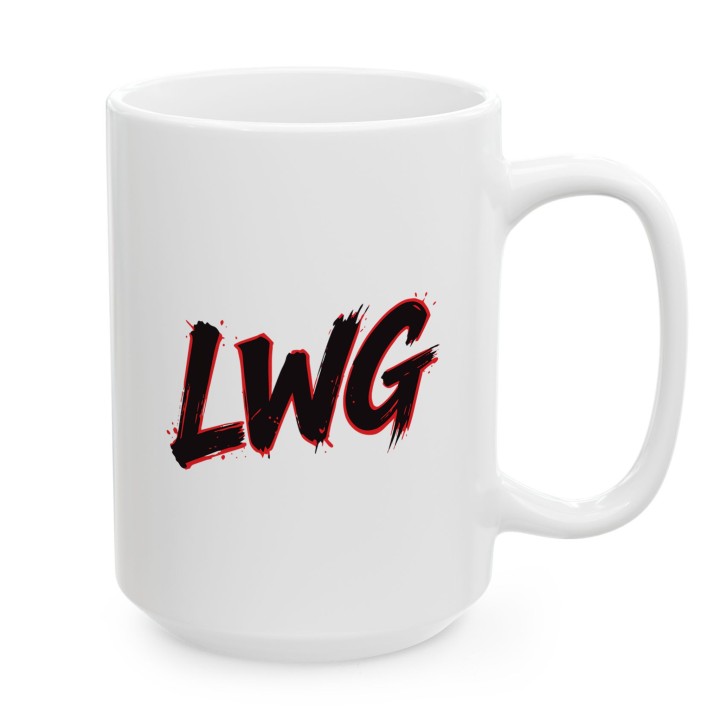 Kubek LWG czerwony prezent dla fana motocykli Lewa w górze