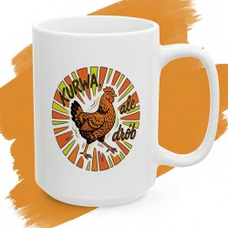 Kubek z nadrukiem "KURWA, ale drób" – śmieszna kura, humor memiczny