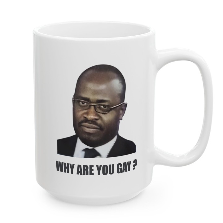 Kubek meme „WHY ARE YOU GAY?” do biura dla kumpla mem