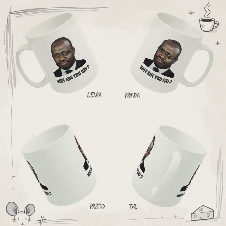 Kubek meme „WHY ARE YOU GAY?” do biura dla kumpla mem