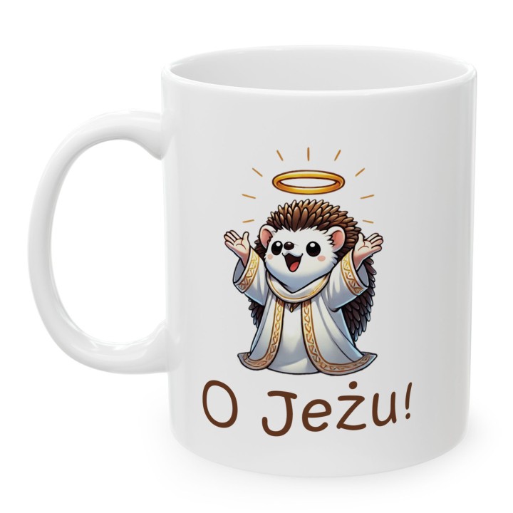 Kubek „O Jeżu!” z jeżem aniołkiem – gra słów