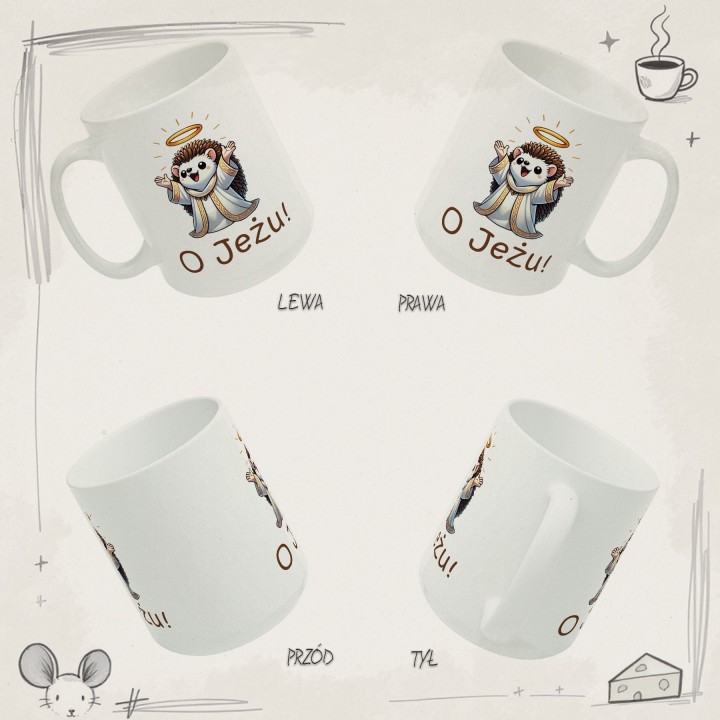Kubek „O Jeżu!” z jeżem aniołkiem – gra słów