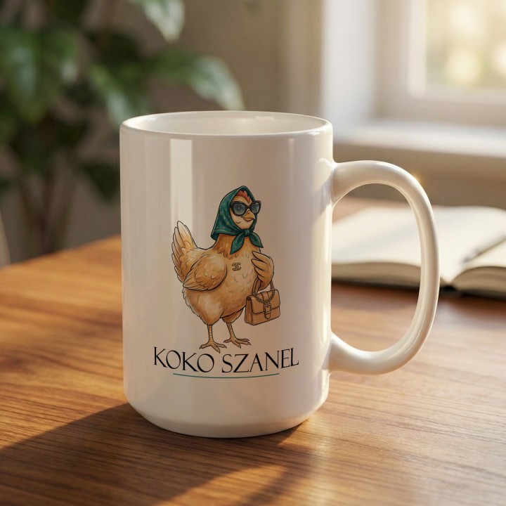 Śmieszny Kubek z Nadrukiem Koko Szanel Prezent Dla Przyjaciółki Z Humorem