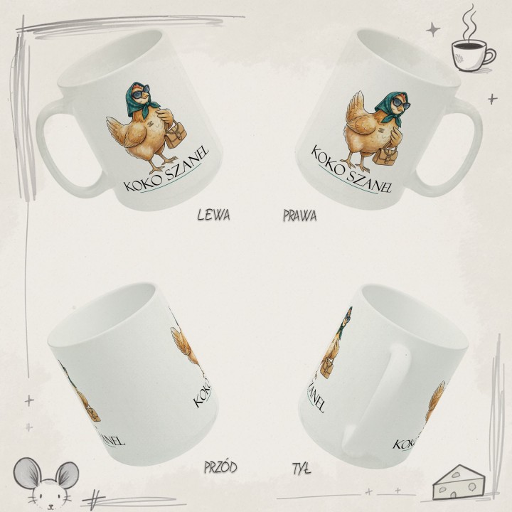 Śmieszny Kubek z Nadrukiem Koko Szanel Prezent Dla Przyjaciółki Z Humorem