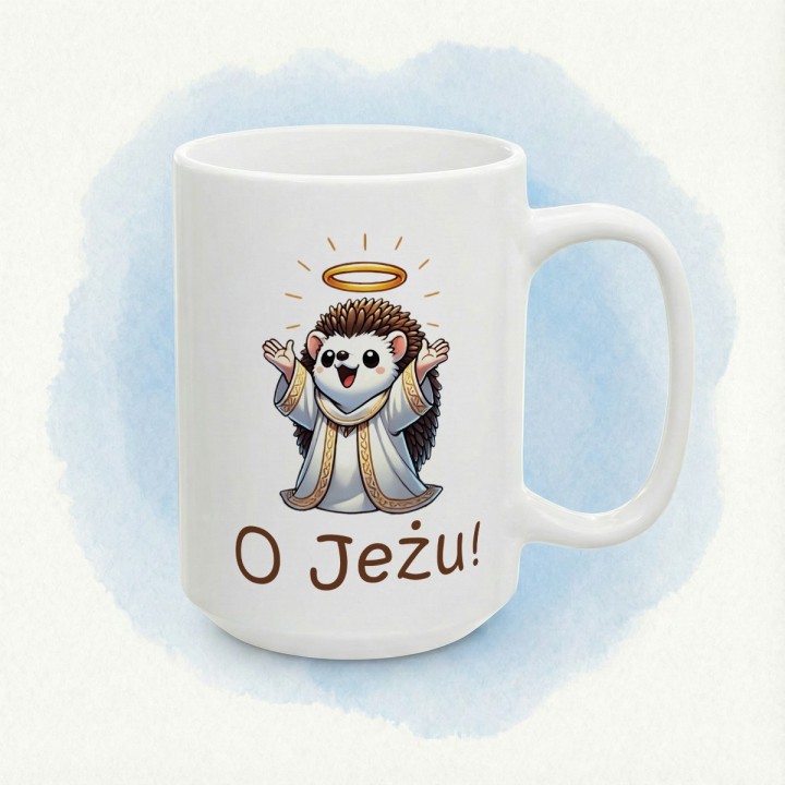 Kubek „O Jeżu!” z jeżem aniołkiem – gra słów