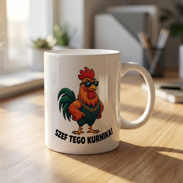 Śmieszny Kubek Szef Tego Kurnika Prezent Dla Kierownika Lidera