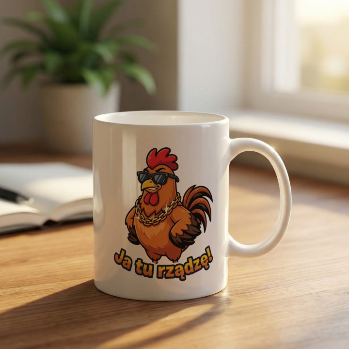 Śmieszny Kubek Ja Tu Rządzę Kogut Prezent Dla Lidera Szefa