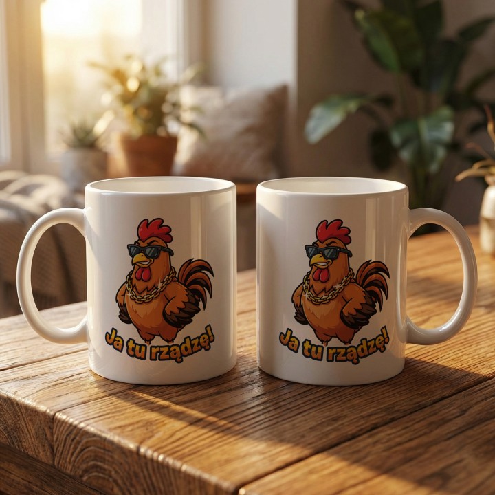 Śmieszny Kubek Ja Tu Rządzę Kogut Prezent Dla Lidera Szefa
