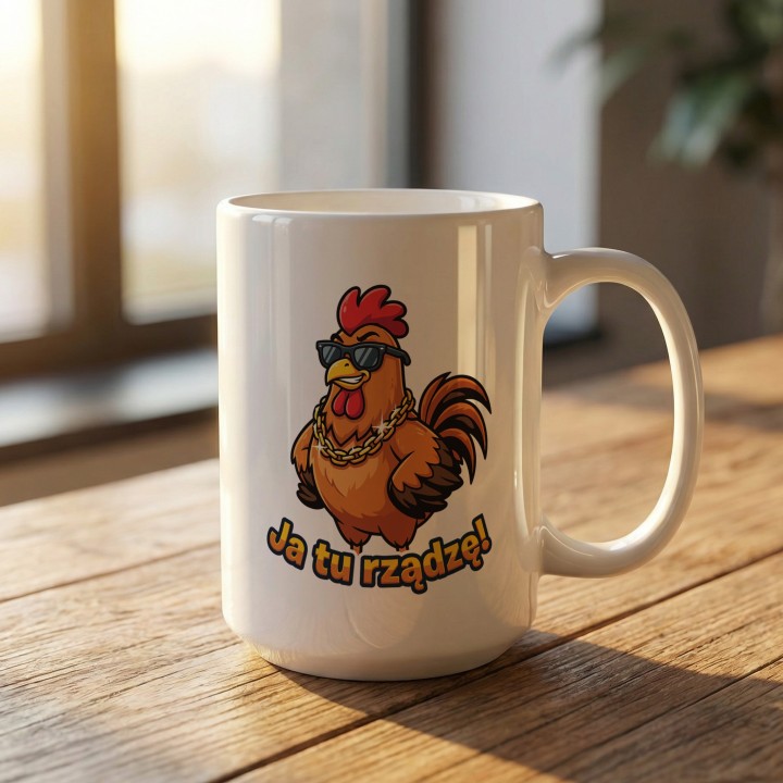 Śmieszny Kubek Ja Tu Rządzę Kogut Prezent Dla Lidera Szefa