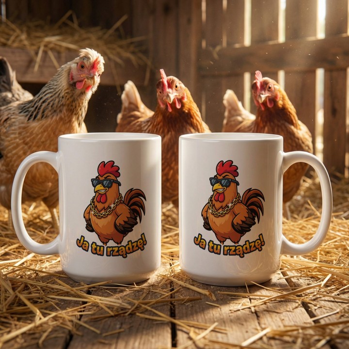 Śmieszny Kubek Ja Tu Rządzę Kogut Prezent Dla Lidera Szefa