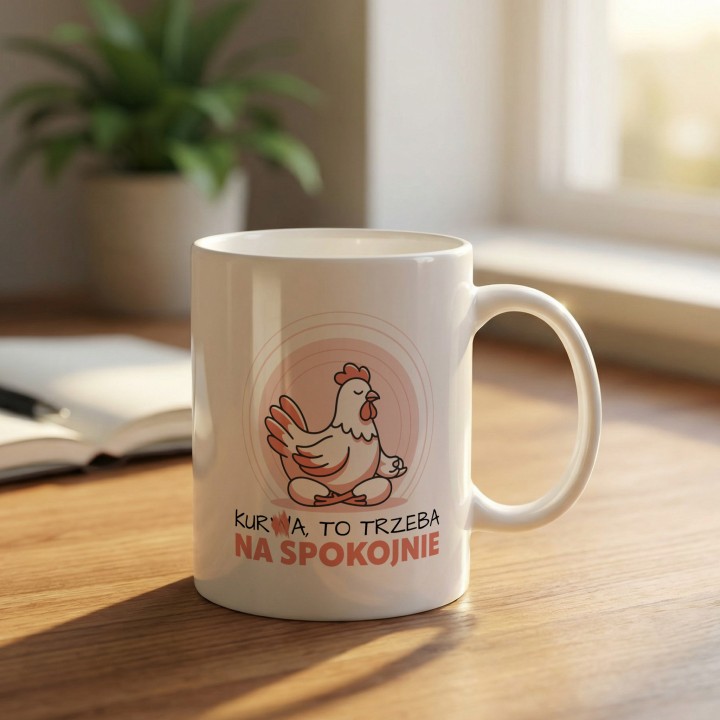 Śmieszny Kubek Gra Słów Kura To Trzeba Na Spokojnie Prezent Na Stres