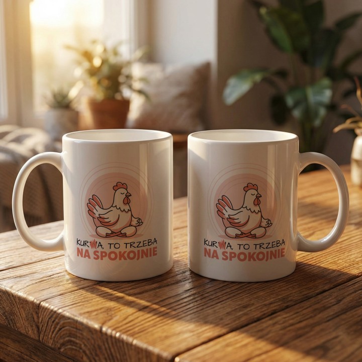 Śmieszny Kubek Gra Słów Kura To Trzeba Na Spokojnie Prezent Na Stres