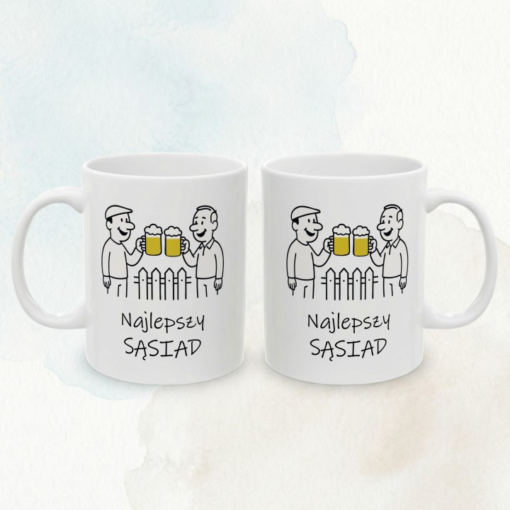 Kubek dla sąsiada Najlepszy Sąsiad – prezent z nadrukiem piwo płot