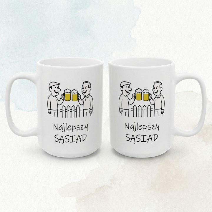 Kubek dla sąsiada Najlepszy Sąsiad – prezent z nadrukiem piwo płot