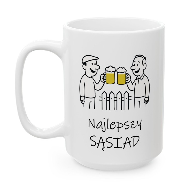 Kubek dla sąsiada Najlepszy Sąsiad – prezent z nadrukiem piwo płot