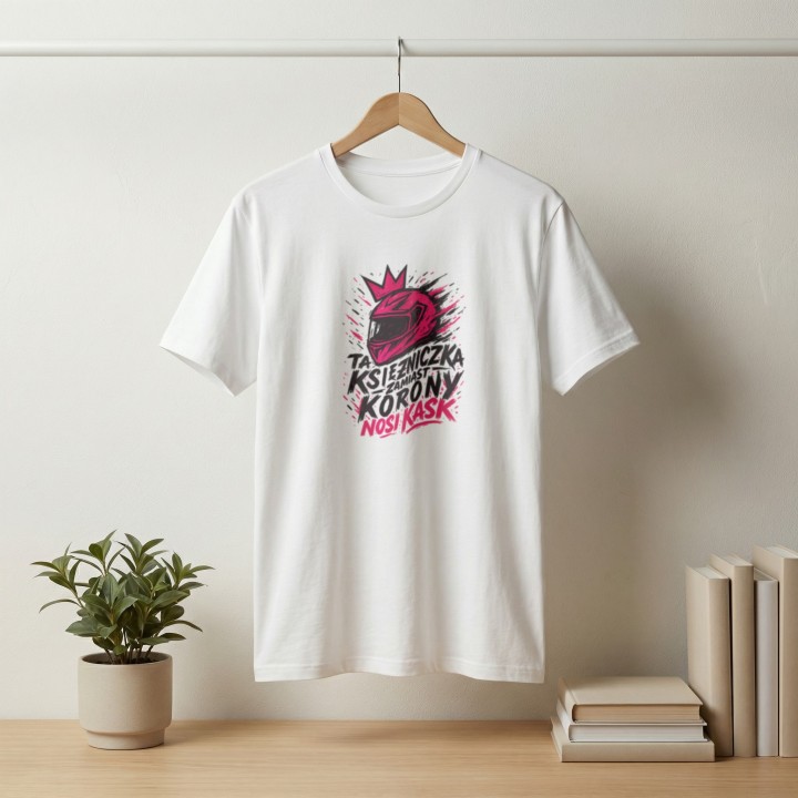 Koszulka dla motocyklistki Ta księżniczka zamiast korony nosi kask – prezent