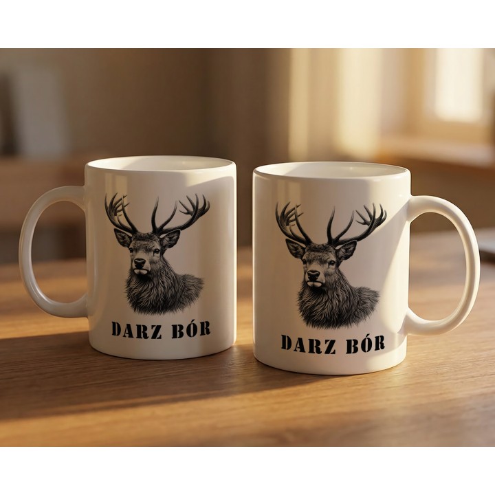 Kubek „Darz Bór” z jeleniem - klasyczny motyw