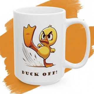 Kubek DUCK OFF z kaczką kung-fu – humorystyczny prezent dla osób z charakterem i granicami