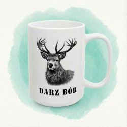 Kubek „Darz Bór” z jeleniem – rysunkowy motyw