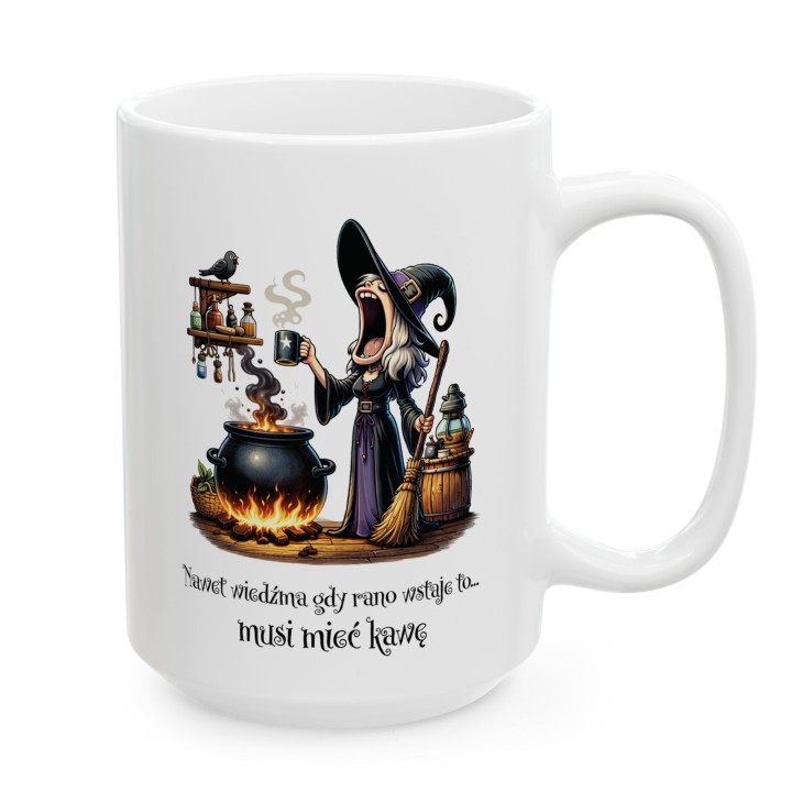 Kubek z nadrukiem Wiedźma i Kawa | Prezent dla Niej | Zabawny Kubek do Biura