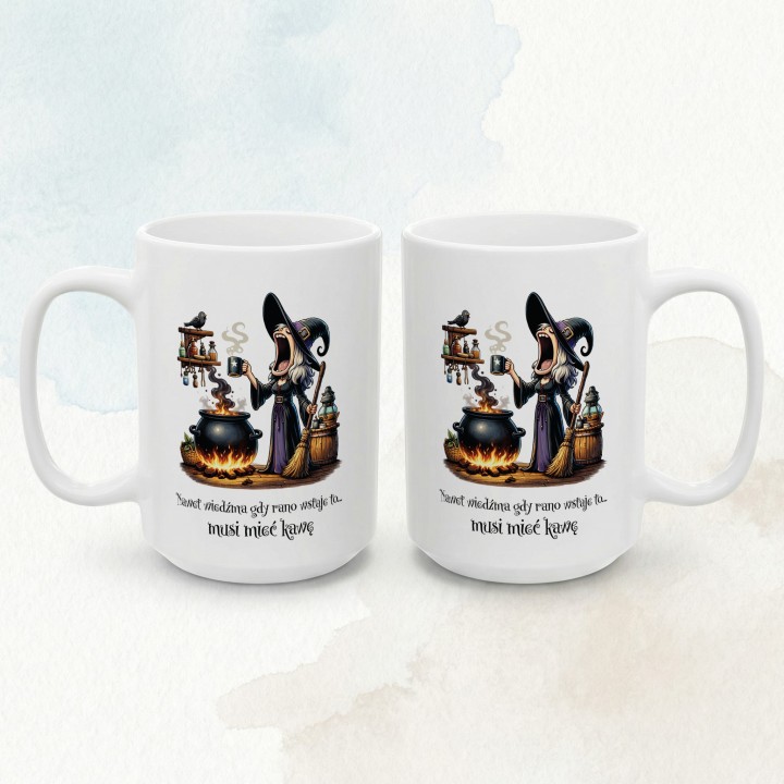 Kubek z nadrukiem Wiedźma i Kawa | Prezent dla Niej | Zabawny Kubek do Biura