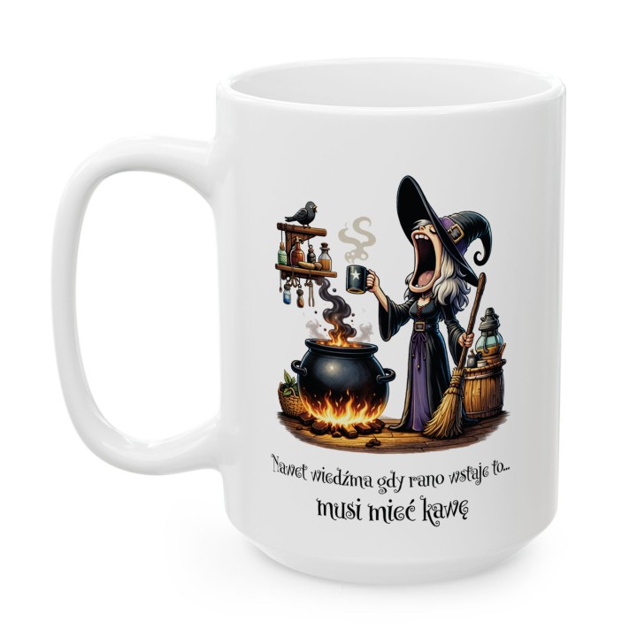 Kubek z nadrukiem Wiedźma i Kawa | Prezent dla Niej | Zabawny Kubek do Biura