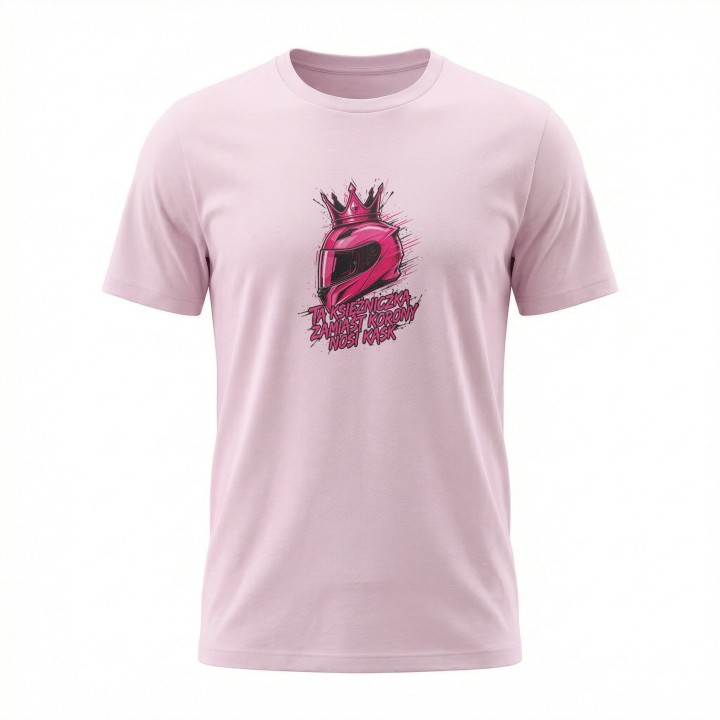 Koszulka dla motocyklistki Ta Księżniczka Nosi Kask | Prezent dla Fanki Motocykli